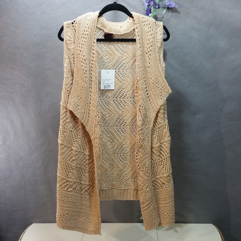 Color Works Sleeveless Cardigan SZ L